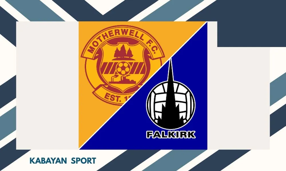 Aksi pemain Motherwell dan Falkirk dalam duel sengit di Fir Park
