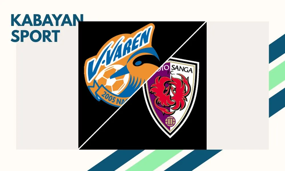Selebrasi pemain V-Varen Nagasaki usai cetak gol ke gawang Kyoto Sanga di Peace Stadium